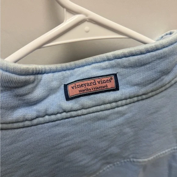 EUC Vineyard Vines Heather Blue 1/4 Zip Long Sleeve Pullover Size M 100% Cotton - Picture 5 of 7
